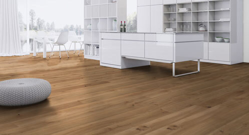 Parkett Eiche rustikal Holzboden Raum Küche